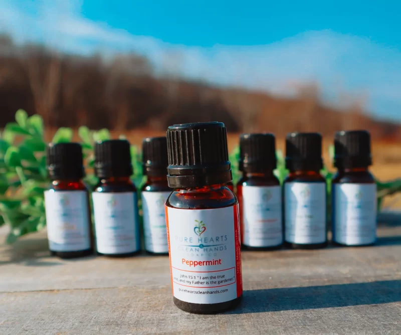 peppermint essential oil bottle