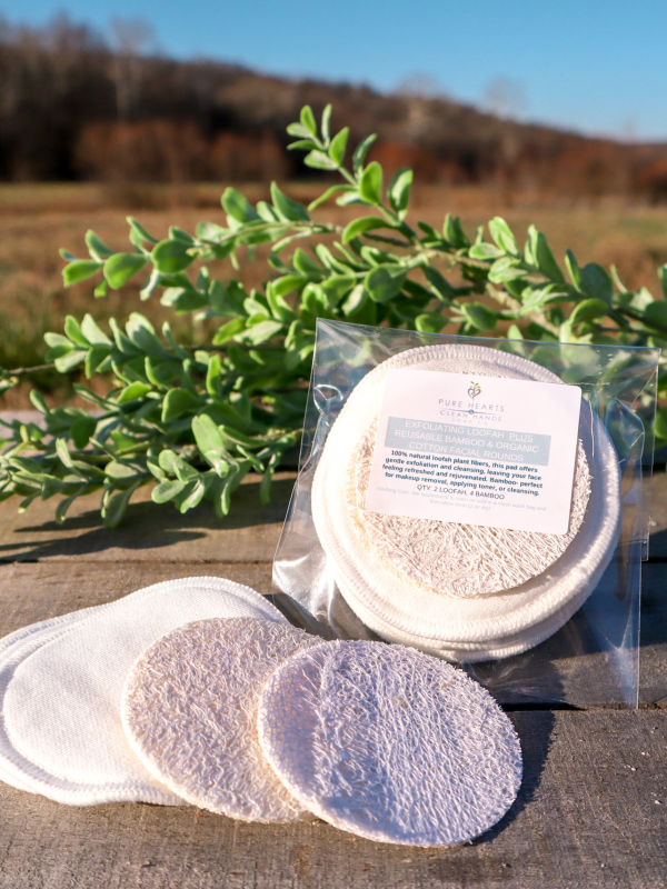 loofa and cotton facial rounds