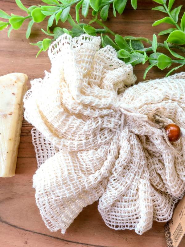 sisal loofa with soap