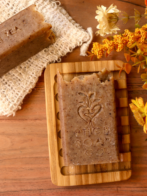 chai tea soap with fall flowers